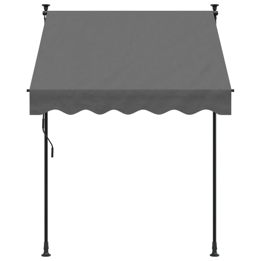 Auvent rétractable anthracite 150x150 m tissu et acier - 3