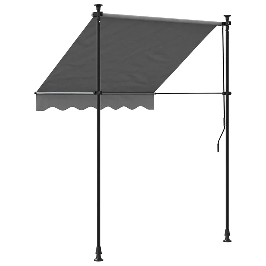 Auvent rétractable anthracite 150x150 m tissu et acier - 4