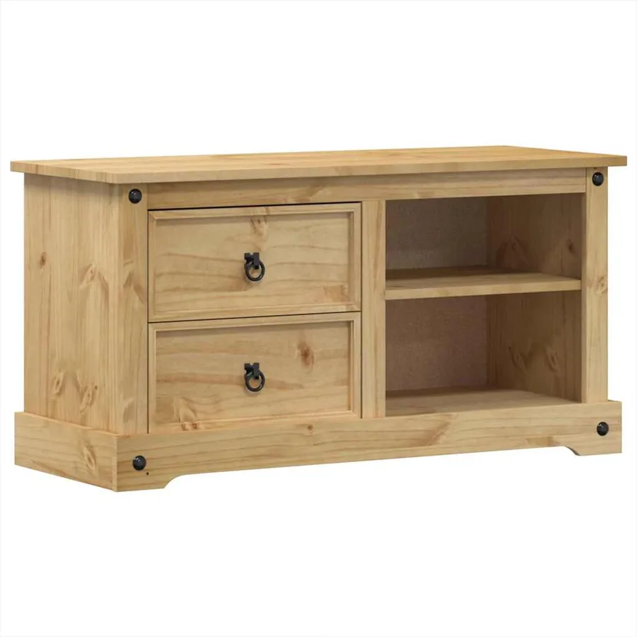 Meuble TV Corona 100x40x52 cm bois de pin massif - 2
