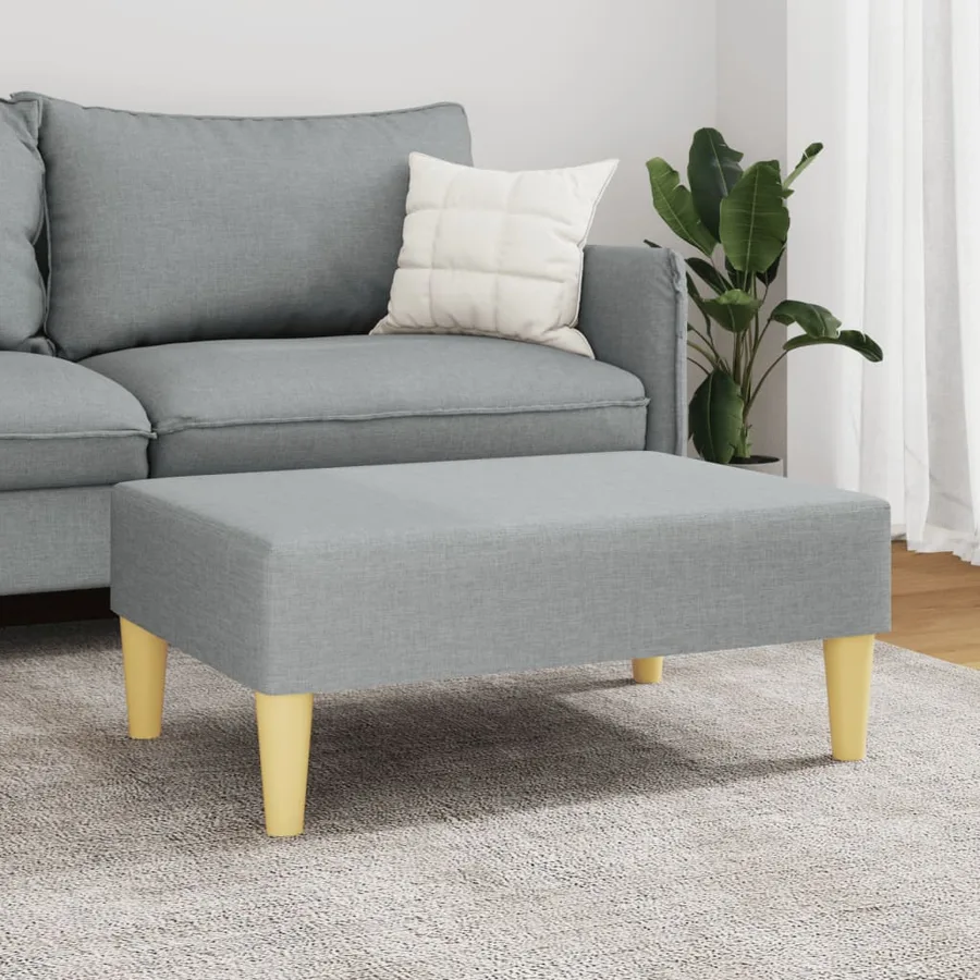 Repose-pied gris clair 77x55x31 cm tissu - 3