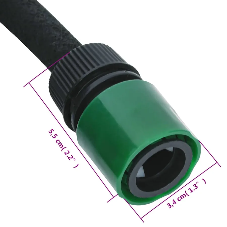 Tuyau d'arrosage de jardin noir 0,6" 50 m caoutchouc - 8