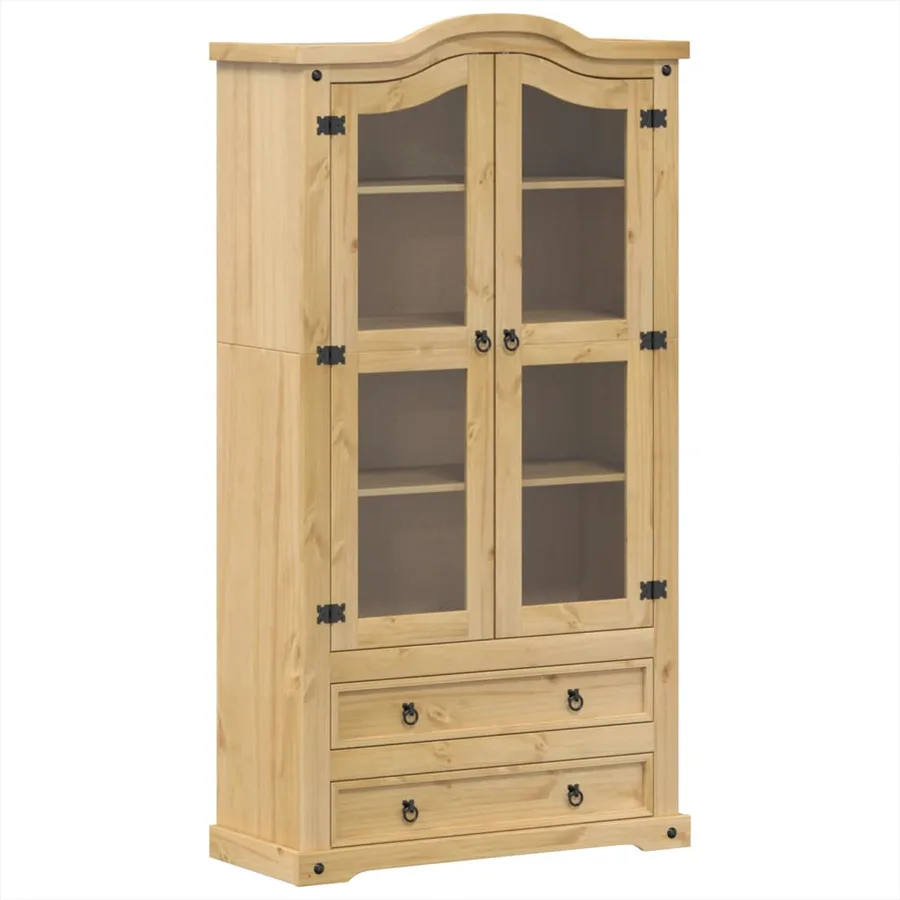 Vitrine en verre Corona 99x43x187 cm bois massif de pin - 2