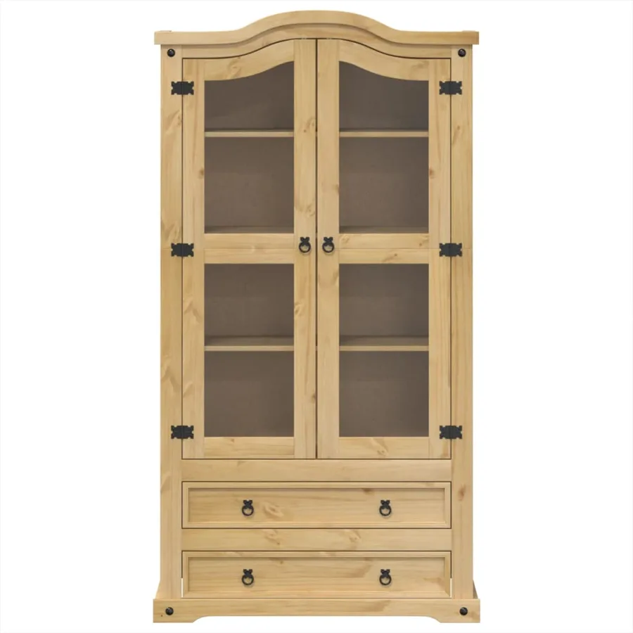 Vitrine en verre Corona 99x43x187 cm bois massif de pin - 4