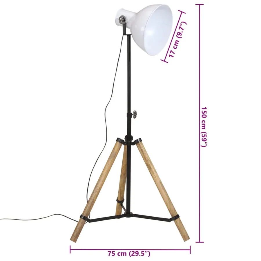 Lampadaire 25 W blanc 75x75x90-150 cm E27 - 11
