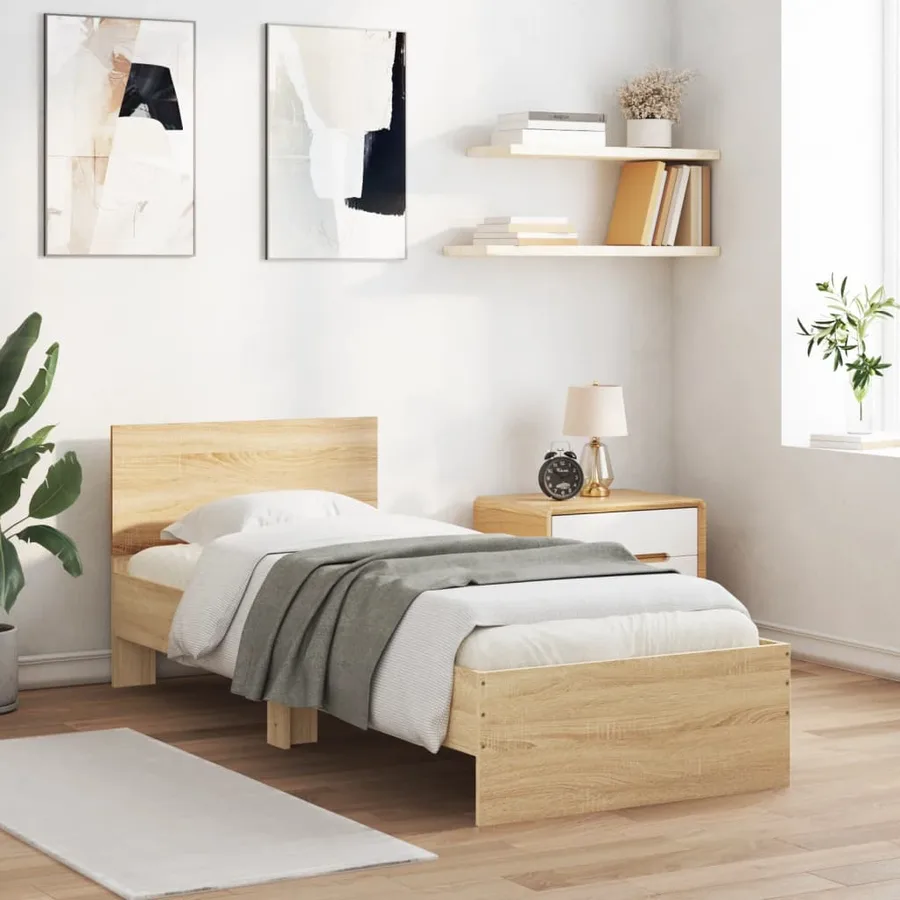 Cadre de lit sans matelas avec lumières LED 75x190 cm - 4
