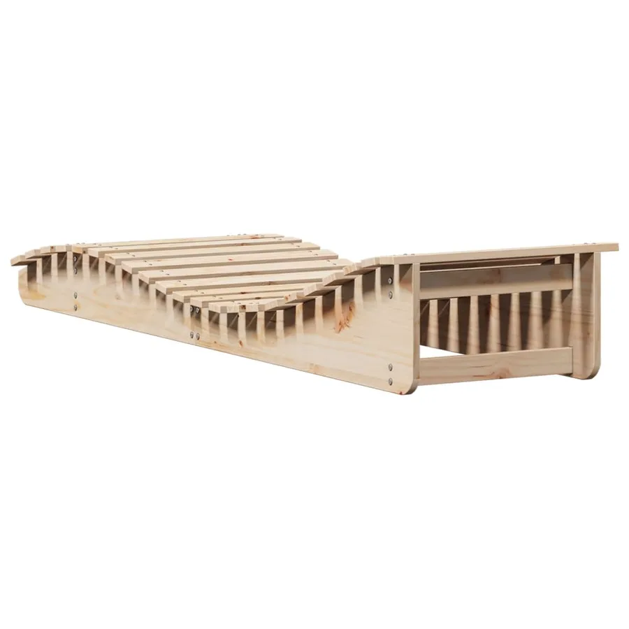 Chaises longues lot de 2 205x60x31,5cm bois massif de pin - 7