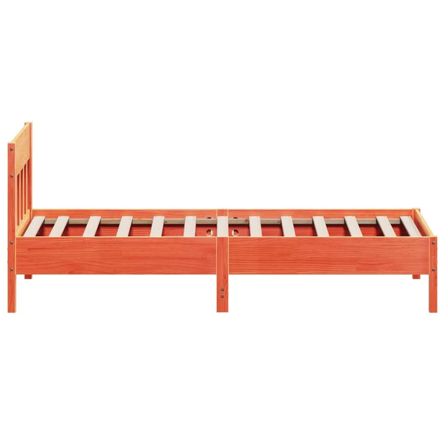 Cadre de lit sans matelas cire marron 90x200 cm bois pin massif - 5