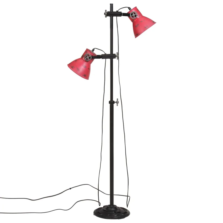 Lampadaire 25 W rouge délavé 25x25x90/160 cm E27 - 4