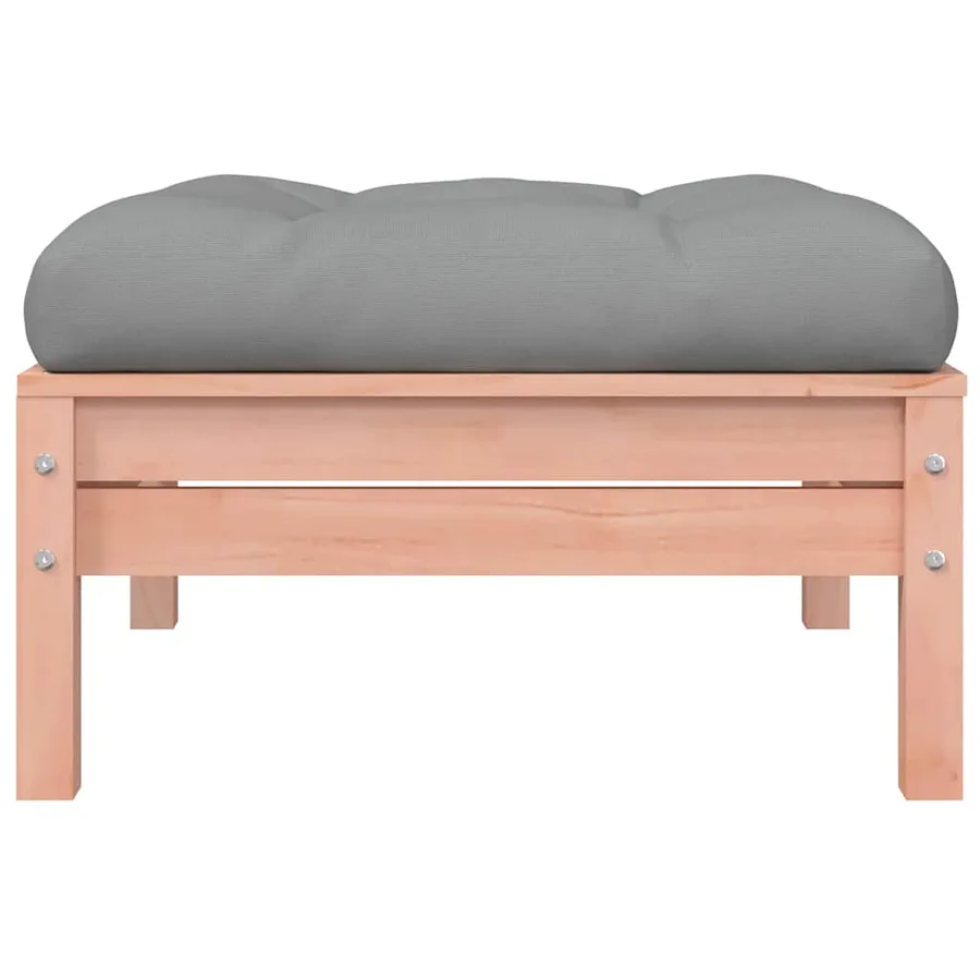 Repose-pied de jardin avec coussin bois massif douglas - 5