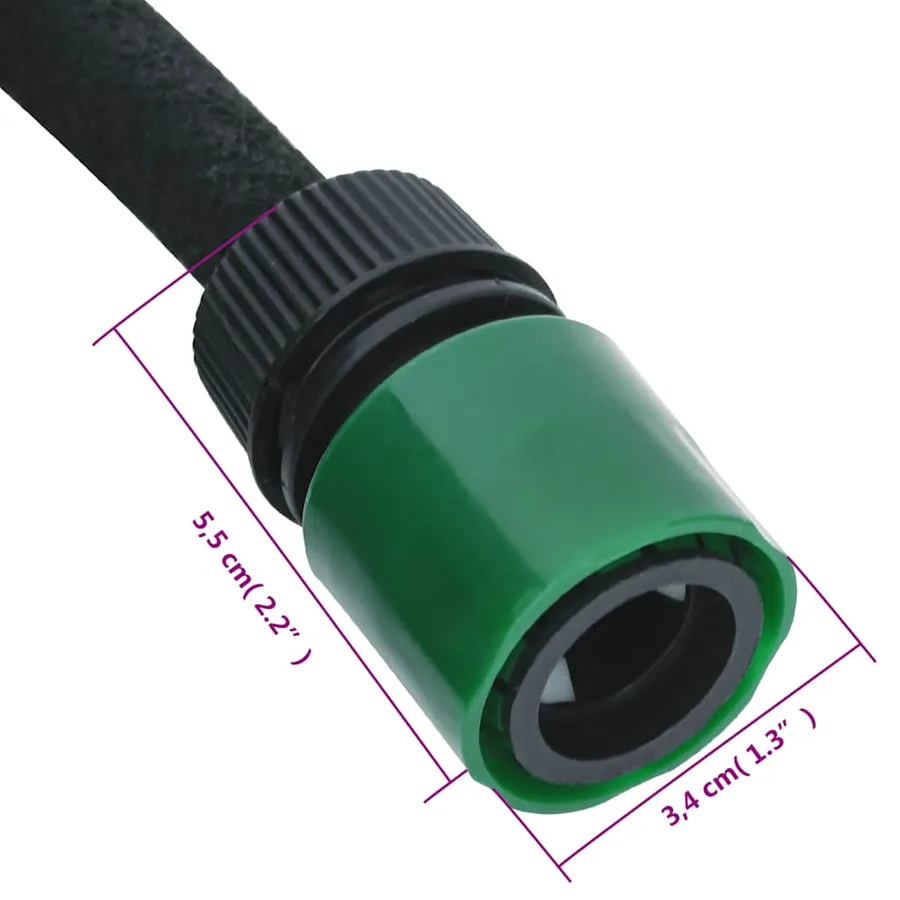 Tuyau d'arrosage de jardin noir 0,6" 25 m caoutchouc - 9