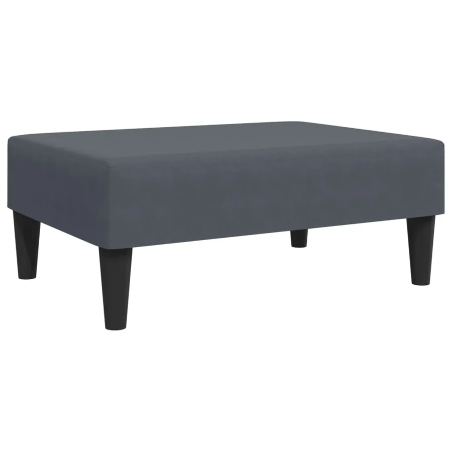 Repose-pied gris foncé 77x55x31 cm velours - 2