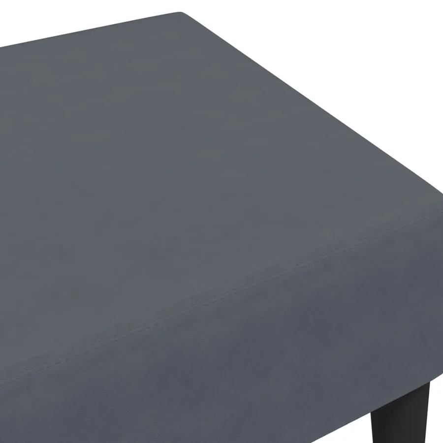 Repose-pied gris foncé 77x55x31 cm velours - 6