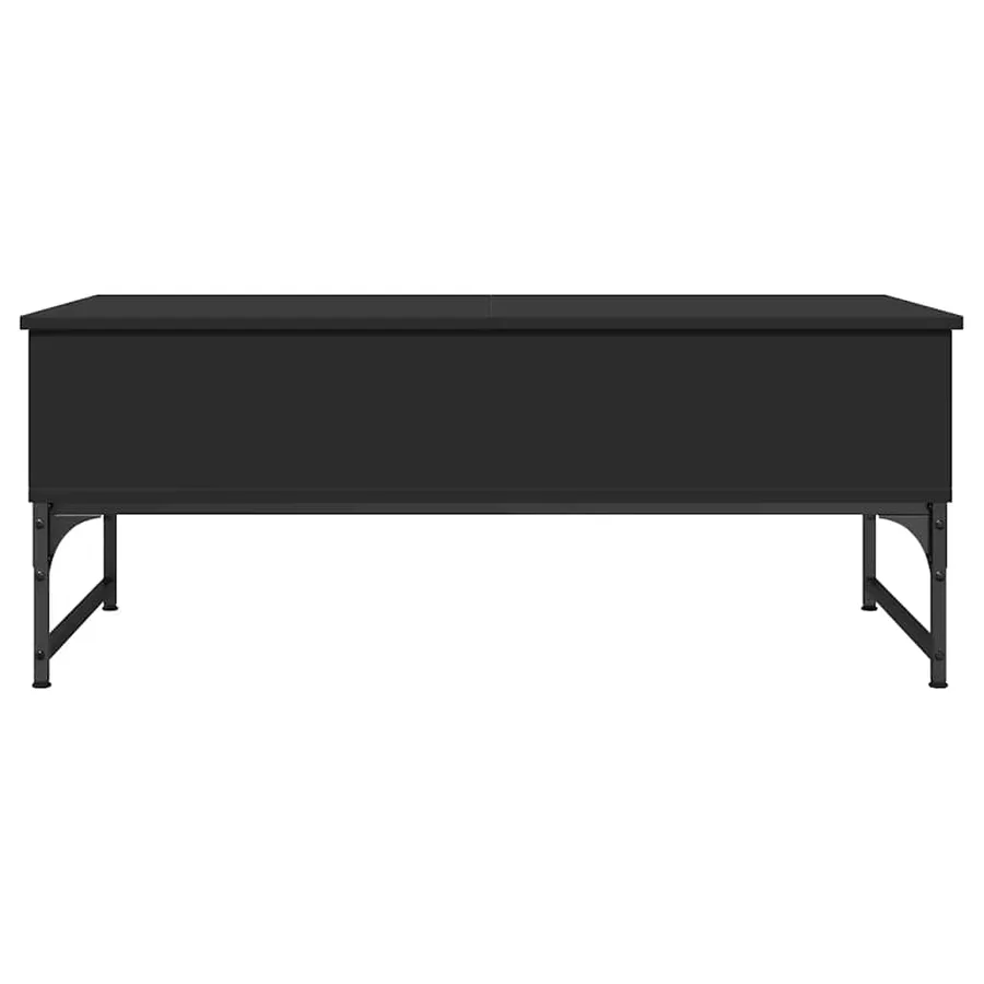 Table basse noir 100x50x40 cm bois d'ingénierie et métal - 5