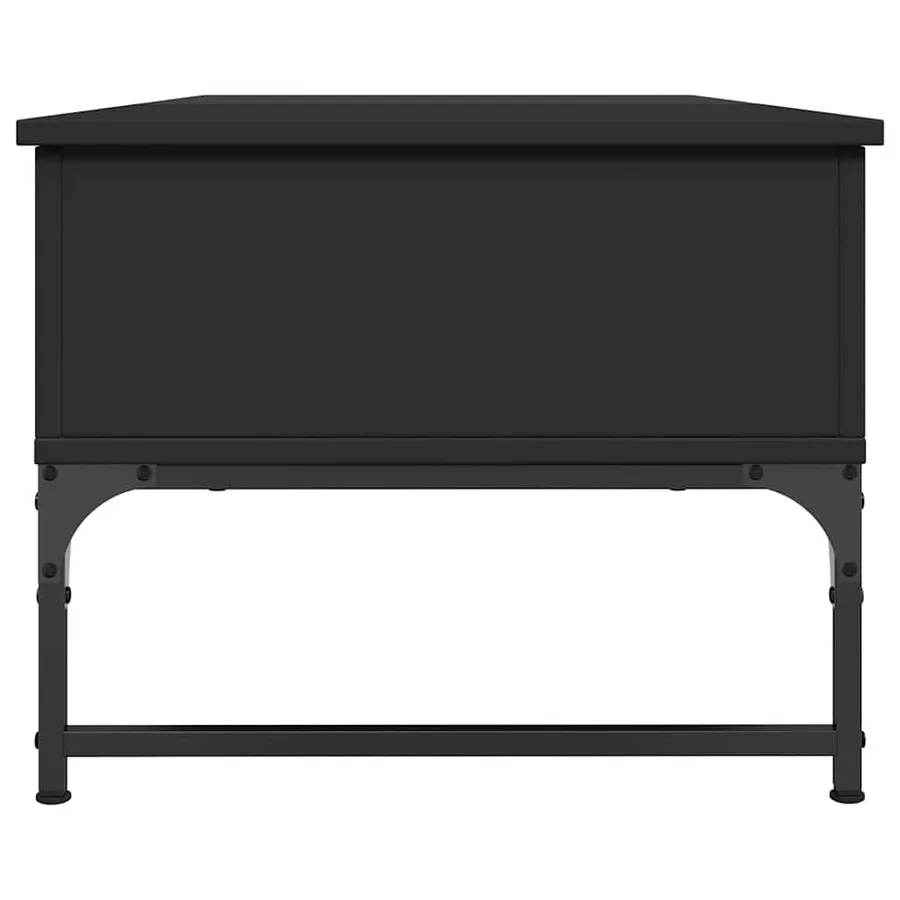 Table basse noir 100x50x40 cm bois d'ingénierie et métal - 6