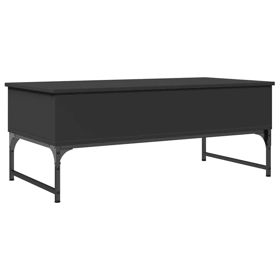 Table basse noir 100x50x40 cm bois d'ingénierie et métal - 7