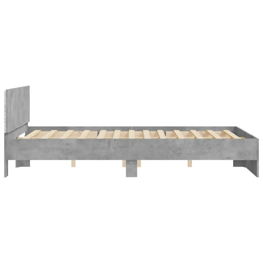 Cadre de lit avec LED sans matelas gris béton 160x200 cm - 8