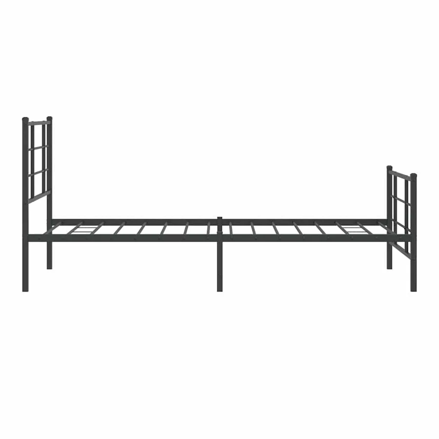 Cadre de lit métal sans matelas avec pied de lit noir 90x200 cm - 6