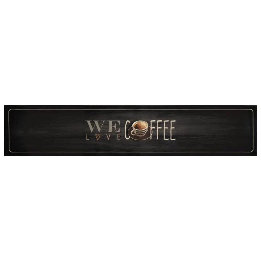 Tapis de cuisine lavable texte Coffee 60x300 cm velours - 2
