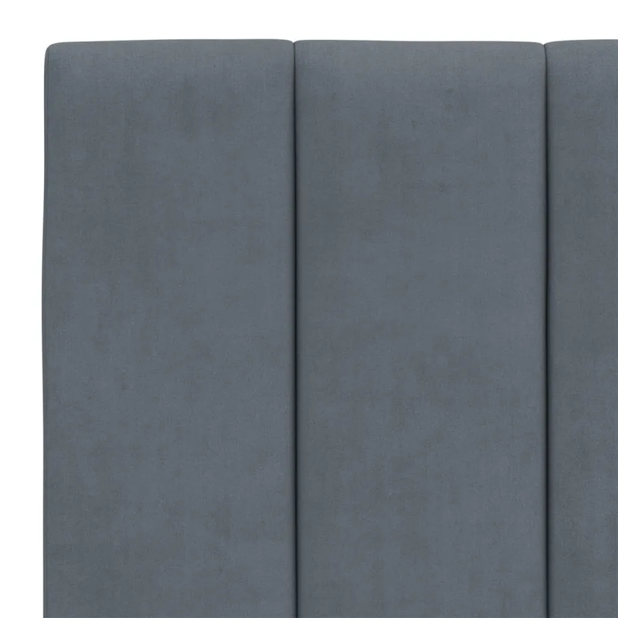Cadre de lit avec LED sans matelas Hanko gris foncé 140x190cm velours - 11