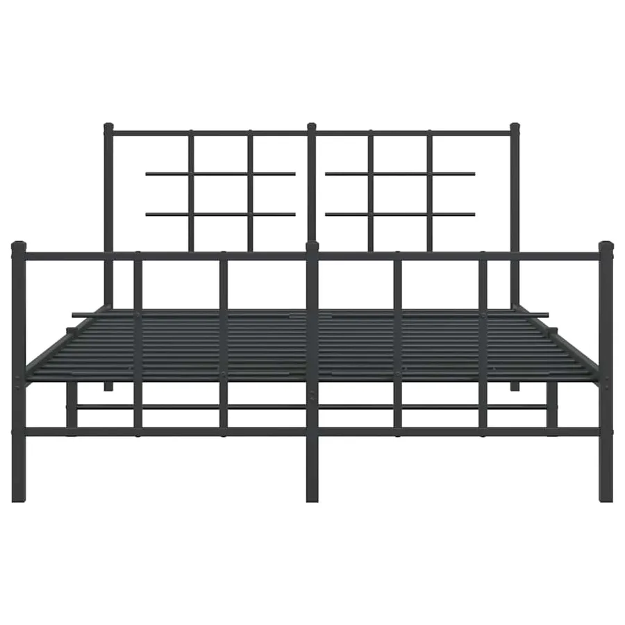 Cadre de lit métal sans matelas avec pied de lit noir 140x190cm - 5