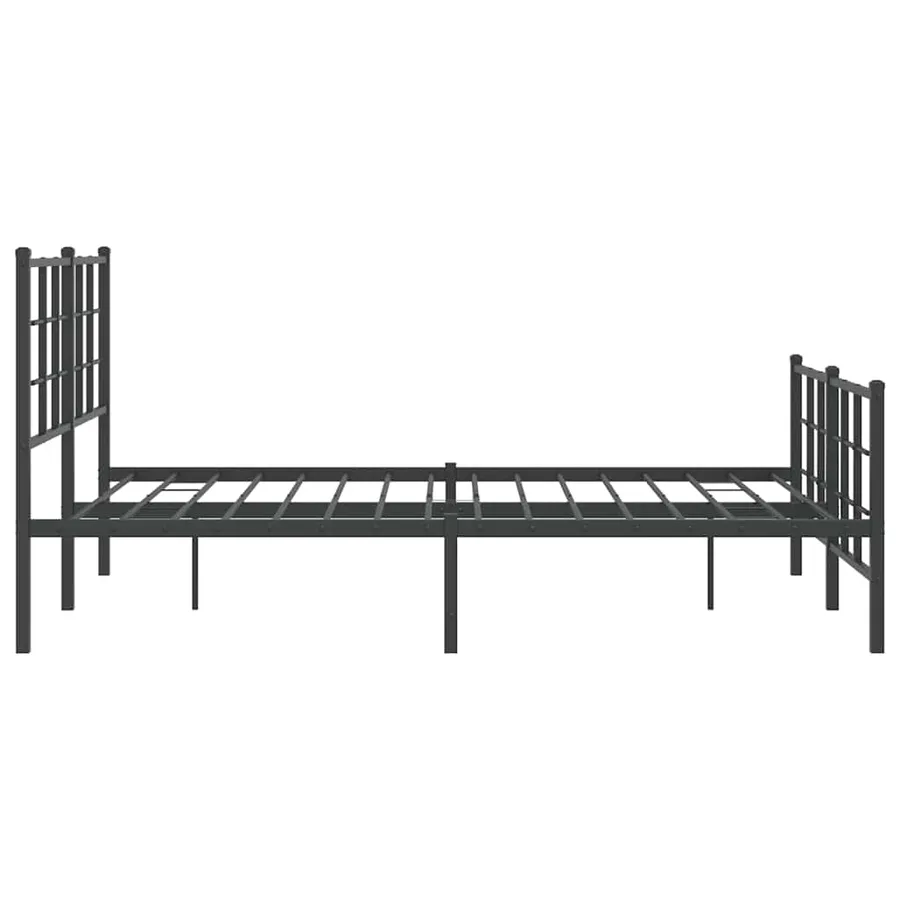 Cadre de lit métal sans matelas avec pied de lit noir 140x190cm - 6