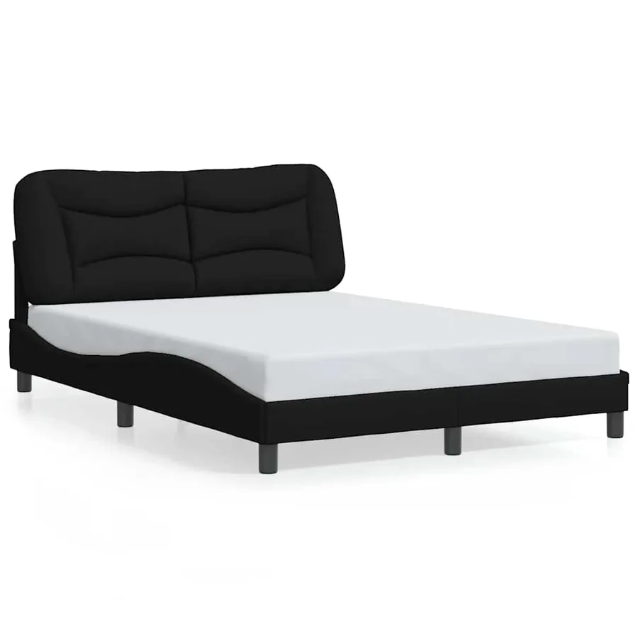 Cadre de lit sans matelas Hvar noir 140x190 cm tissu - 2