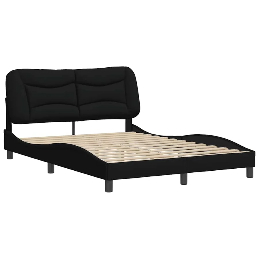 Cadre de lit sans matelas Hvar noir 140x190 cm tissu - 3