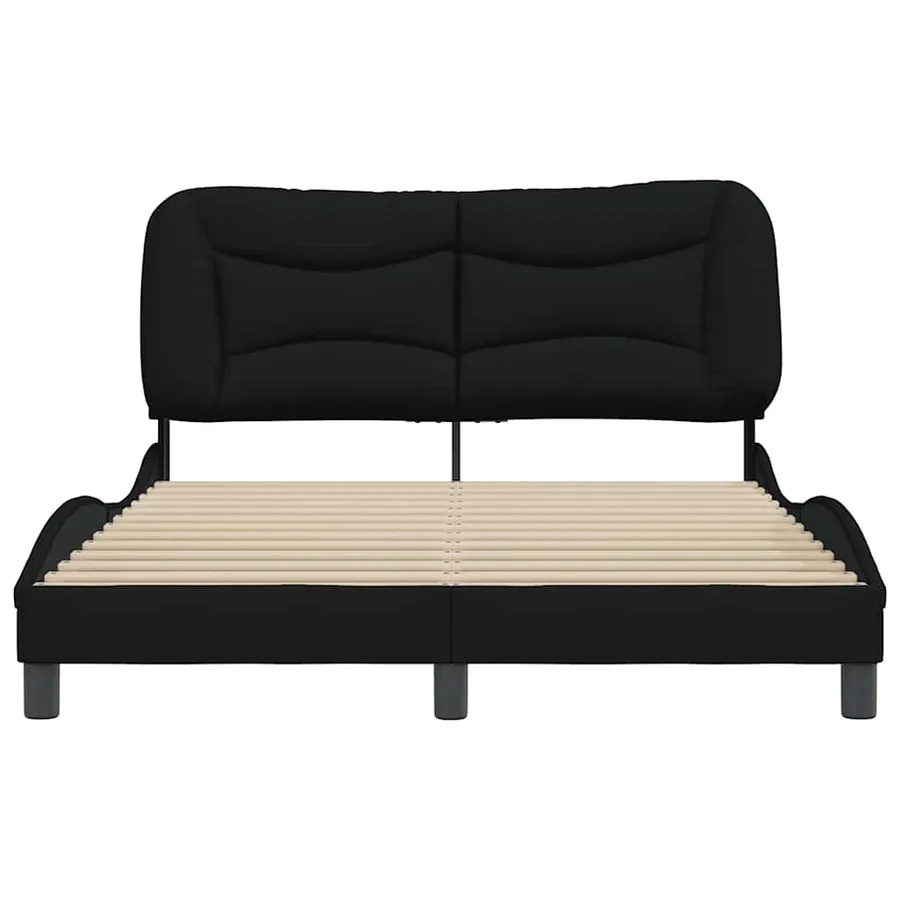Cadre de lit sans matelas Hvar noir 140x190 cm tissu - 4