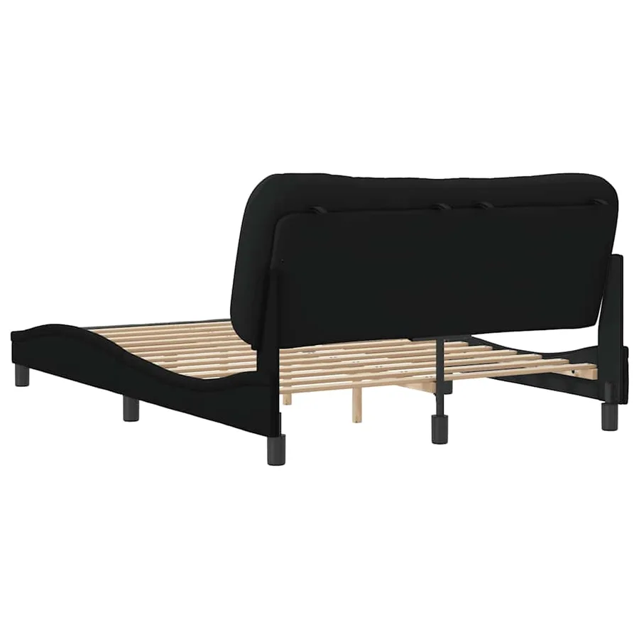 Cadre de lit sans matelas Hvar noir 140x190 cm tissu - 6