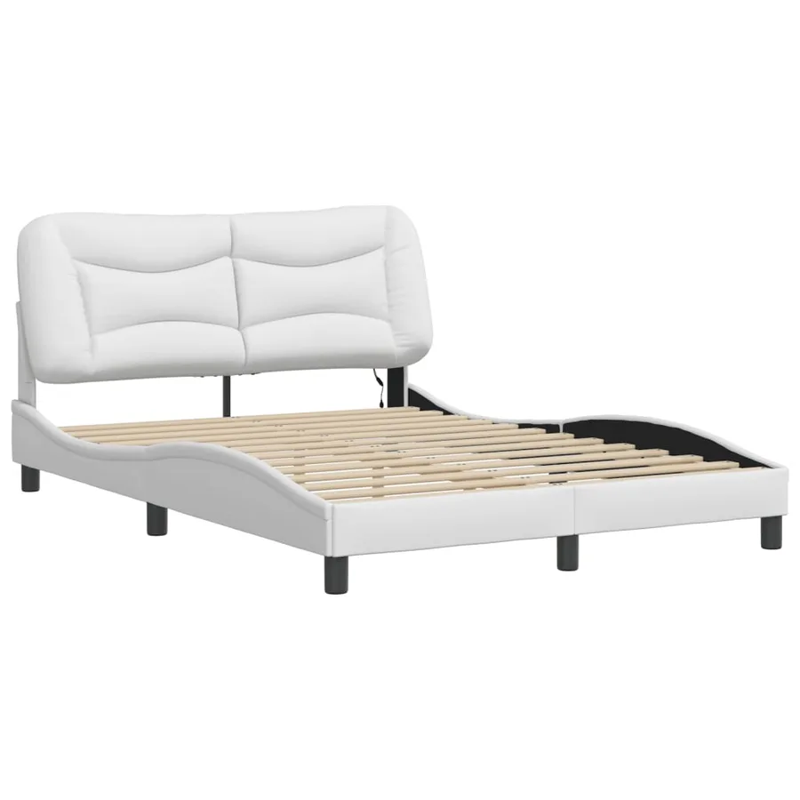 Cadre de lit avec LED sans matelas Hvar blanc 140x190 cm - 3