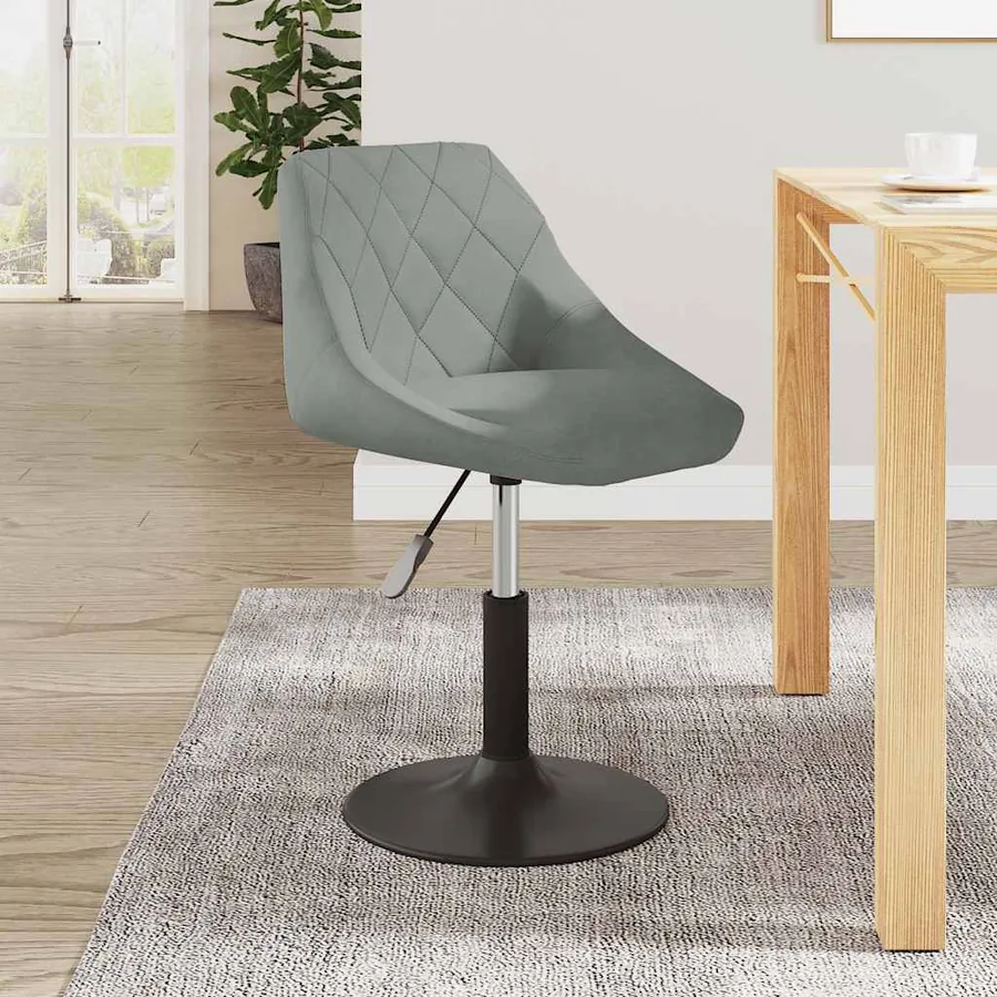 Chaise de salle à manger Gris clair Velours