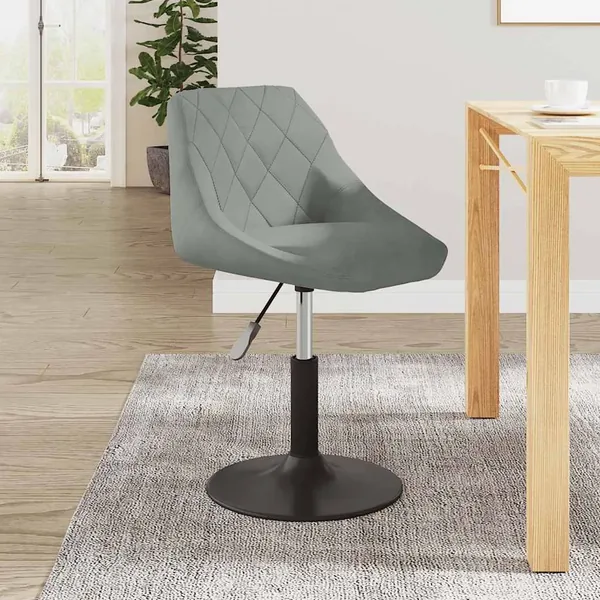 Chaise de salle à manger Gris clair Velours