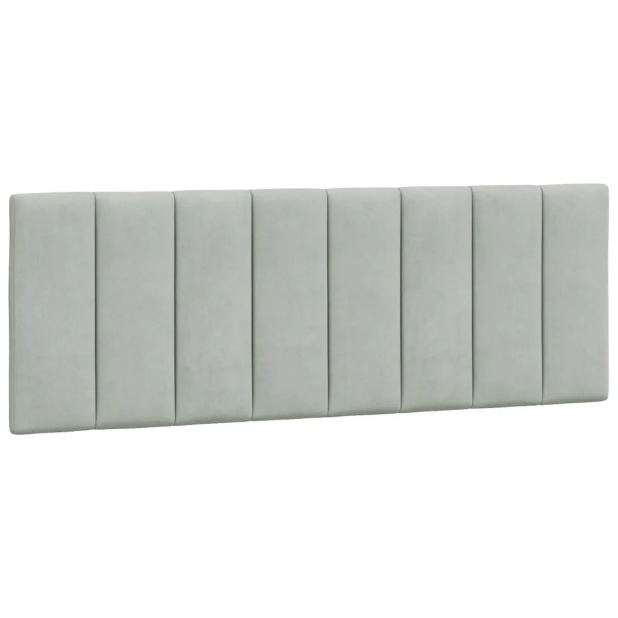 Lit avec matelas Hanko gris clair 140x190 cm velours - 5
