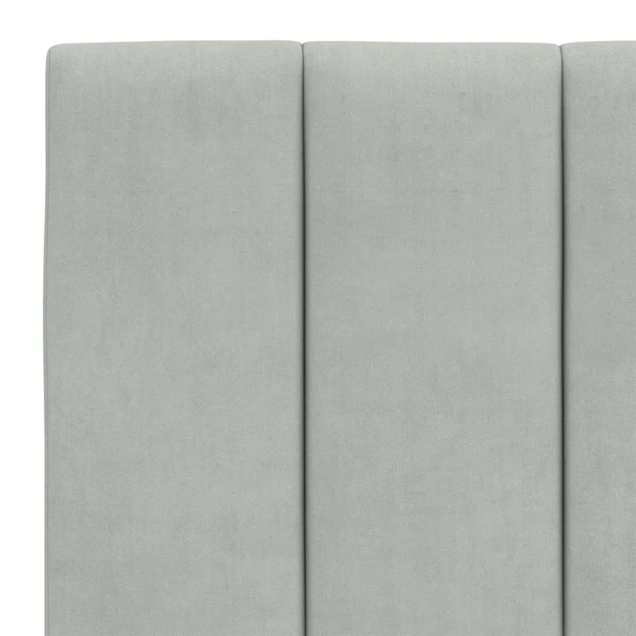 Lit avec matelas Hanko gris clair 140x190 cm velours - 6