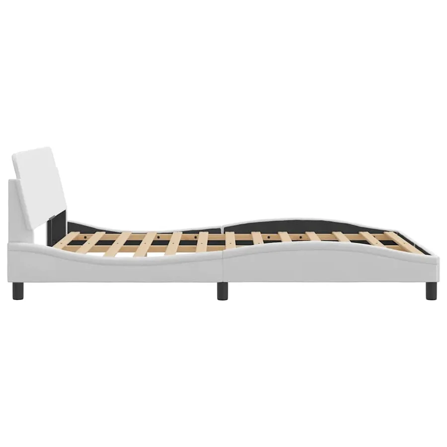 Cadre de lit Dover blanc 140x190 cm similicuir - 5