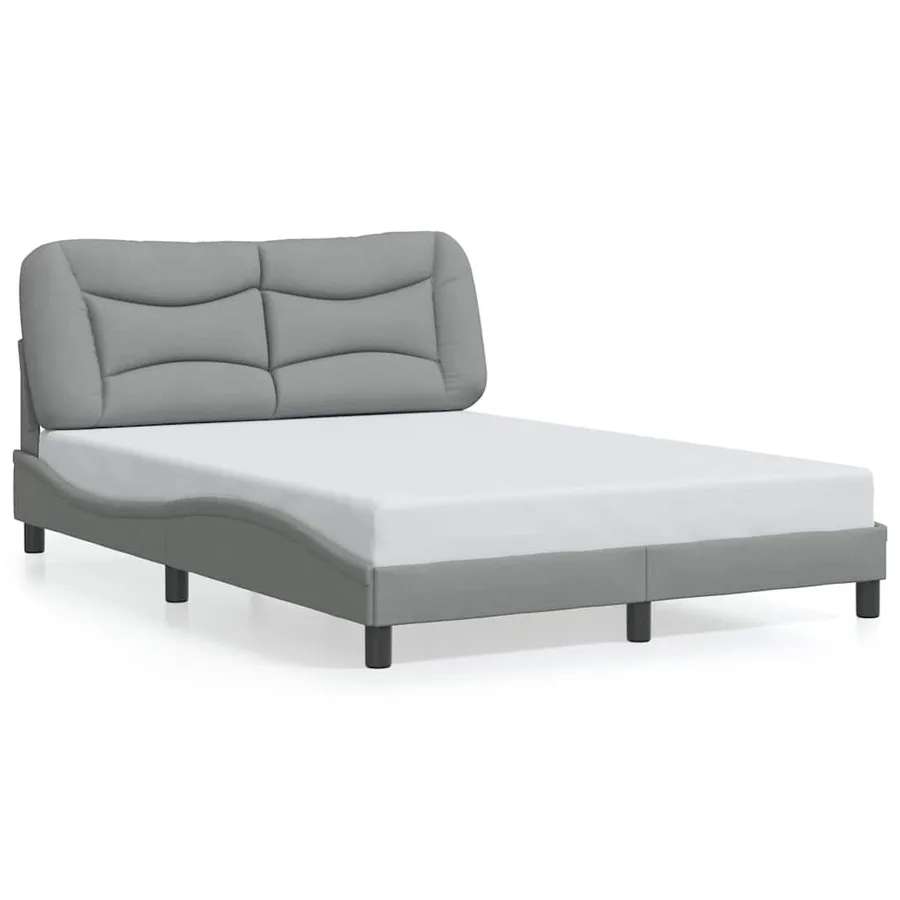 Cadre de lit sans matelas Hvar gris clair 140x190 cm tissu - 2