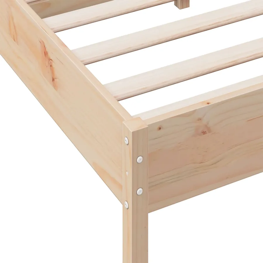 Cadre de lit sans matelas 135x190 cm bois de pin massif - 7