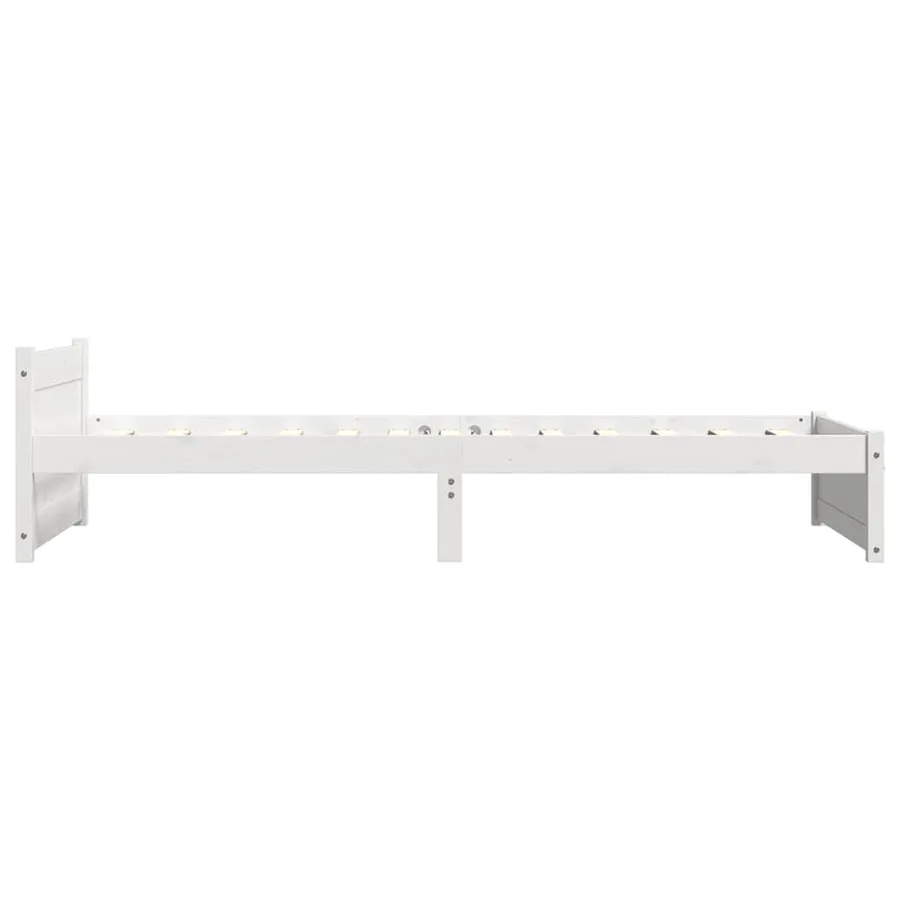 Cadre de lit sans matelas blanc bois massif 100x200 cm - 5