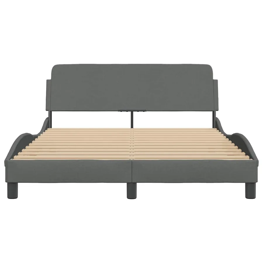 Cadre de lit Dover gris foncé 140x190 cm tissu - 4