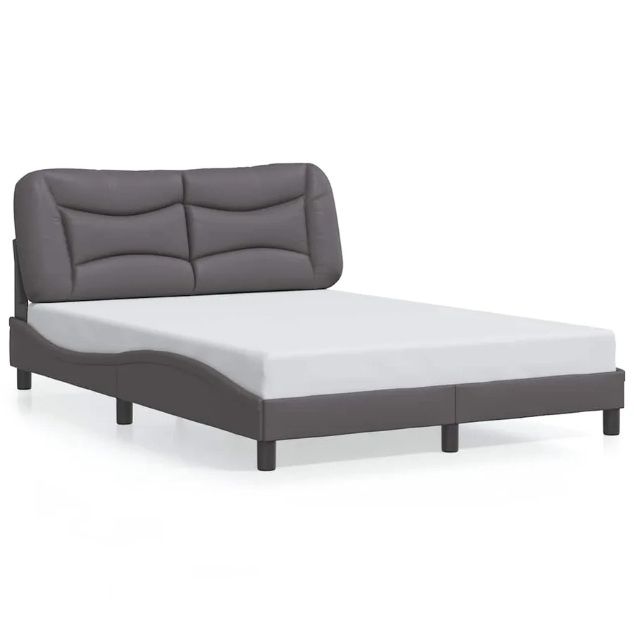 Cadre de lit sans matelas Hvar gris 140x190 cm similicuir - 2