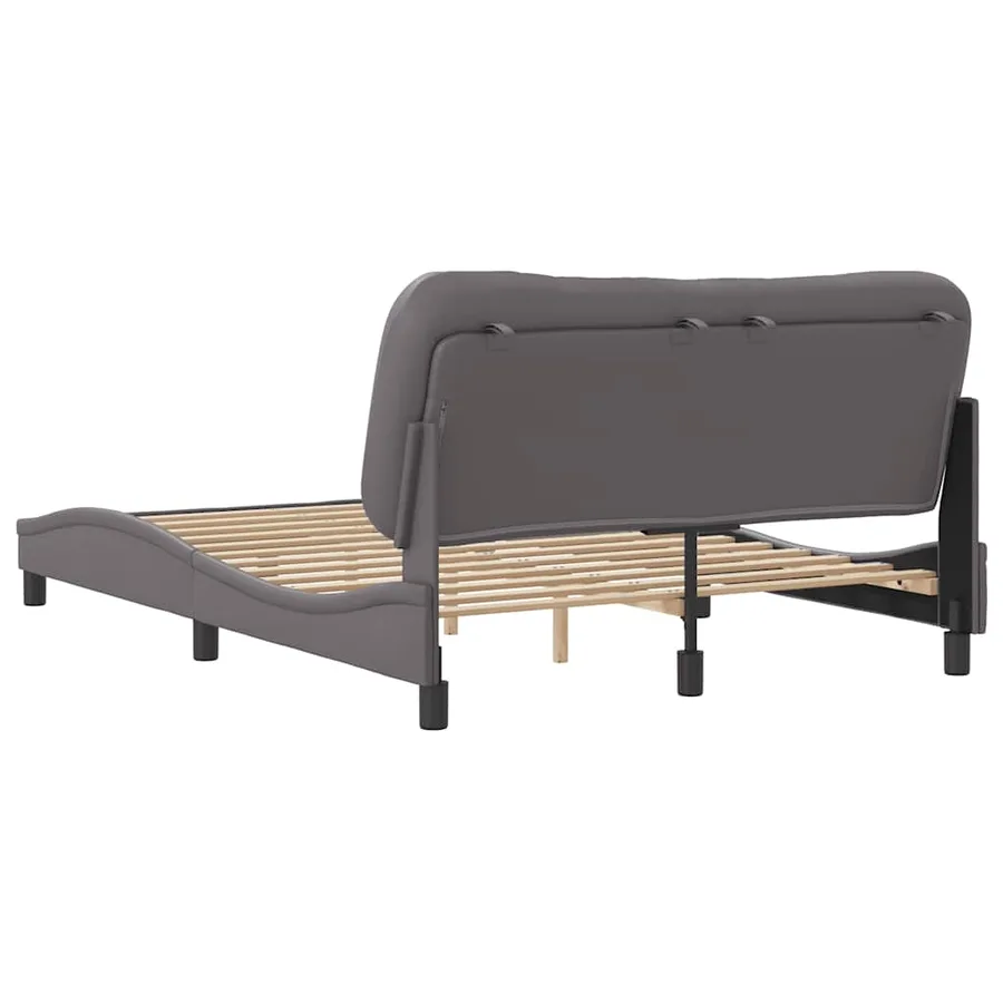 Cadre de lit sans matelas Hvar gris 140x190 cm similicuir - 6