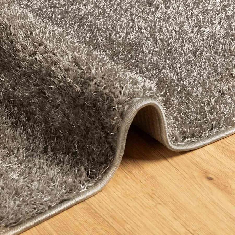 Tapis ISTAN à poils longs aspect brillant gris 80x150 cm - 6