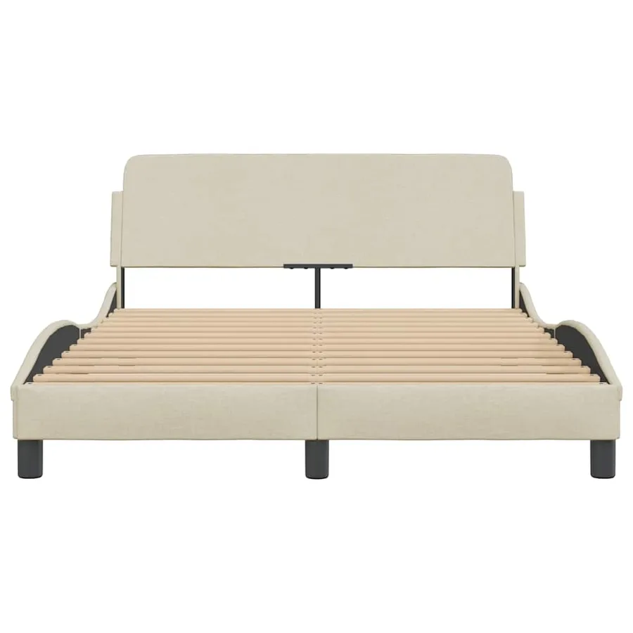 Cadre de lit Dover crème 140x190 cm tissu - 4