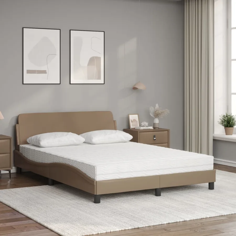 Lit avec matelas Dover cappuccino 140x190 cm similicuir - 3