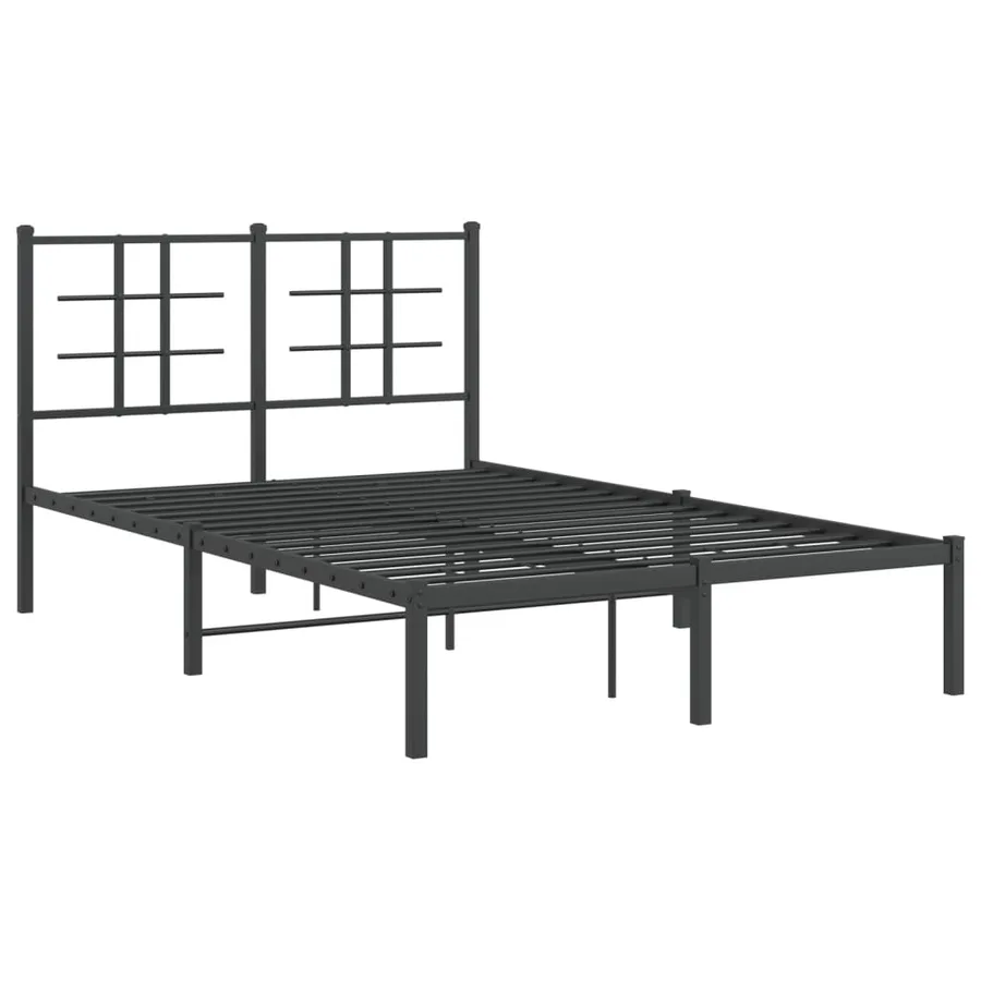 Cadre de lit métal sans matelas avec tête de lit noir 120x190cm - 3