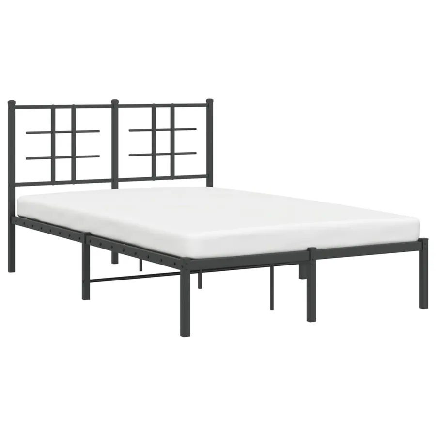 Cadre de lit métal sans matelas avec tête de lit noir 120x190cm - 4