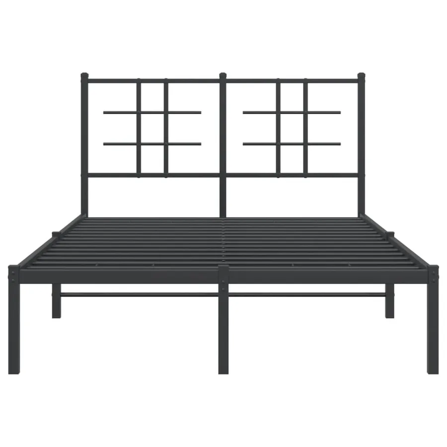 Cadre de lit métal sans matelas avec tête de lit noir 120x190cm - 5