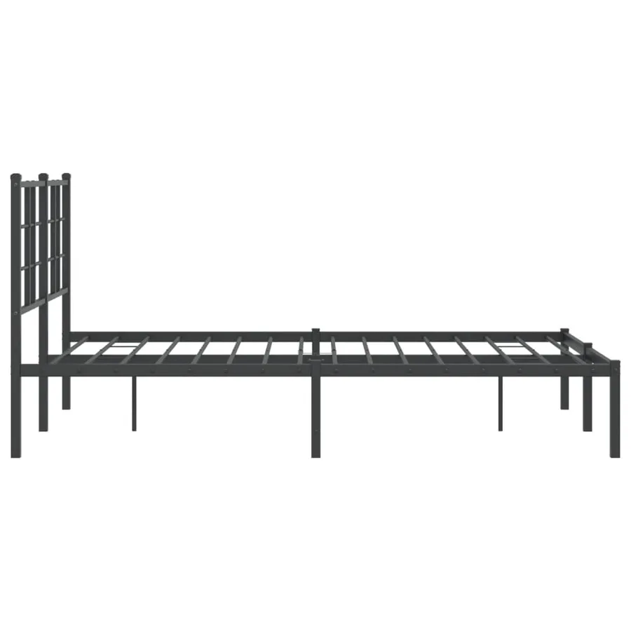 Cadre de lit métal sans matelas avec tête de lit noir 120x190cm - 6