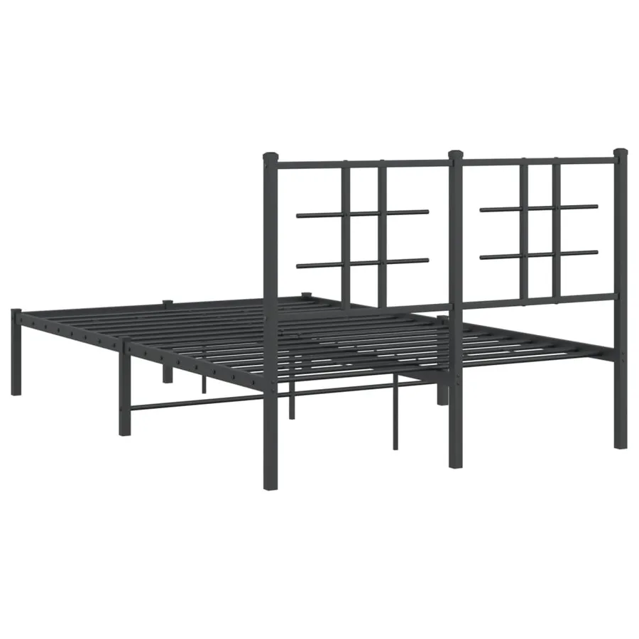 Cadre de lit métal sans matelas avec tête de lit noir 120x190cm - 7