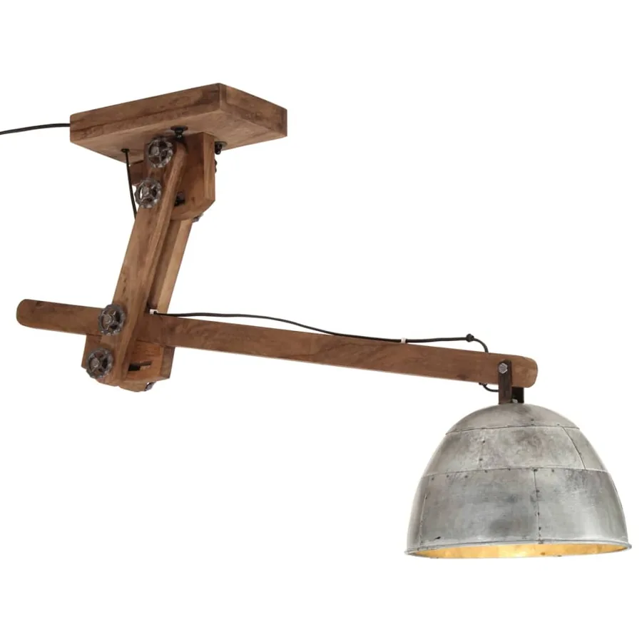 Plafonnier 25 W argent vintage 105x30x65-108cm E27